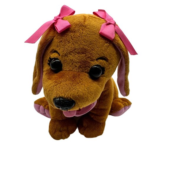 Cabbage Patch Kids Adoptimals Plush Puppy With Pink Bows Dog Bowl & Brush Talks - Picture 2 of 11